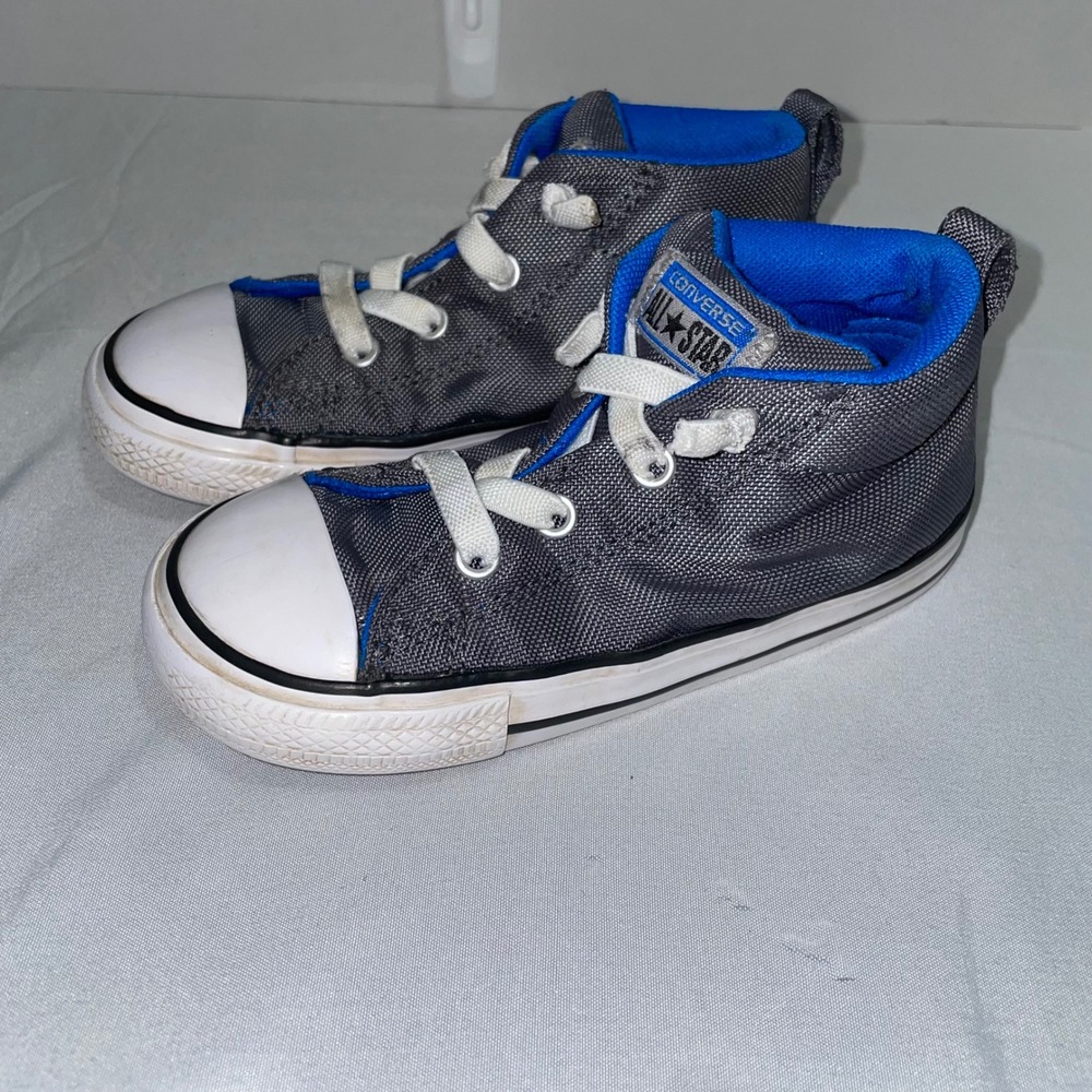Converse Chuck Taylor All Star Axle Mid Gray Blue Infant Toddler Shoes Size 9